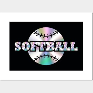 Softball Holographic Posters and Art